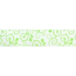 7/8" Soft Green Swirls Grosgrain Ribbon