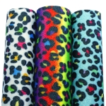 Rainbow Leopard Fine Glitter Canvas Sheet Bright Ombre 