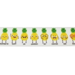 1.5" Pineapple Emoticon Grosgrain Ribbon