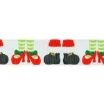 7/8" Santa Feet Grosgrain Ribbon