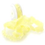 Soft Yellow Satin Double Ruffle Ribbon