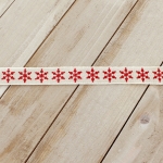 5/8" Red Glitter Snowflake on Natural Burlap