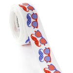 7/8" 4th of July Mustaches Grosgrain Ribbon