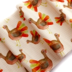 Watercolor Thanksgiving Turkeys Bullet Fabric