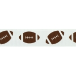 7/8" Football Grosgrain Ribbon