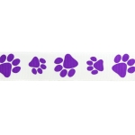 7/8" Purple Paw Grosgrain Ribbon