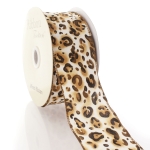 2 1/2" Wired Ribbon Cheetah Animal Print