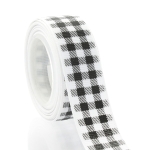 7/8" Black/White Buffalo Plaid Grosgrain Ribbon