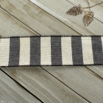 2 1/2" Wired Ribbon Wide Stripe Navy/Off-White