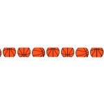 3/8" Basketball Grosgrain Ribbon