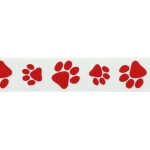 7/8" Red Paw Grosgrain Ribbon