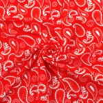 Red Paisley Bandana DBP Fabric