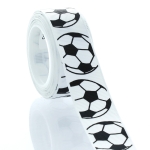 7/8" Soccer Ball Grosgrain Ribbon