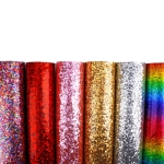 Chunky Glitter High Gloss Jelly Canvas Sheets Bright Rainbow Stripe