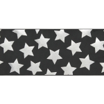 3" Black w/ Silver Foil Stars Cheer Grosgrain Ribbon