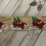 2 1/2" Wired Ribbon Holiday Red Truck Natural