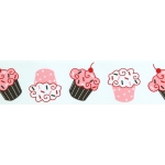 1.5" Brown/Pink Cupcake Grosgrain Ribbon