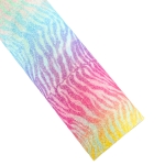 Zebra Glitter Fabric Sheet - Pastel Rainbow Ombre