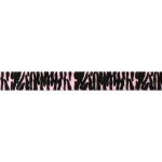 3/8" Pearl Pink/Black Zebra Grosgrain Ribbon