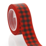 7/8" Red/Black Buffalo Plaid Grosgrain Ribbon