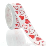 7/8" Red Construction Heart Grosgrain Ribbon