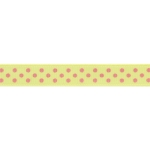 3/8" Baby Maize/Pink Swiss Dot Grosgrain Ribbon