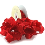 Red Satin Double Ruffle Ribbon