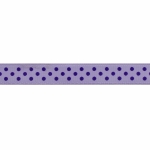 3/8" Light Orchid/Purple Swiss Dot Grosgrain Ribbon