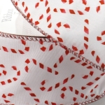 2 1/2" Wired Ribbon Candy Canes on White