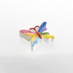 Glitter Rainbow Butterfly Flatback Craft Embellishment