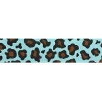 7/8" Ocean Blue Leopard Grosgrain Ribbon