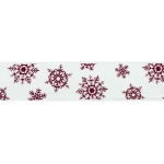7/8" Deep Wine Snowflakes Grosgrain Ribbon