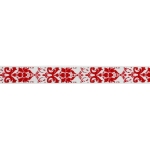 3/8" Red Damask Grosgrain Ribbon