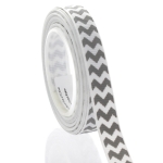 3/8" Gray Chevron ZigZag Grosgrain Ribbon