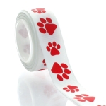 7/8" Red Paw Grosgrain Ribbon