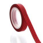 3/8" Red/Black Swiss Dot Grosgrain Ribbon