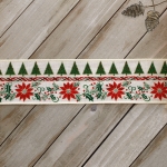 2 1/2" Wired Ribbon Vintage Holiday Poinsettia