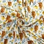 Sunflowers Highlander Cow DBP Fabric