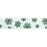 7/8" Winter Green Snowflakes Grosgrain Ribbon