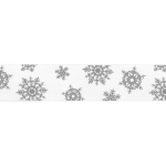 7/8" Silver Snowflakes Grosgrain Ribbon