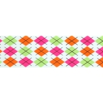 1.5" Orange Argyle Grosgrain Ribbon