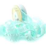 Aqua Satin Double Ruffle Ribbon