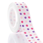 7/8" Pink/Purple Colored Dots Grosgrain Ribbon