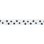 3/8" Red/Navy Star Grosgrain Ribbon
