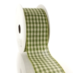 2 1/2" Wired Ribbon Gingham Plaid Green
