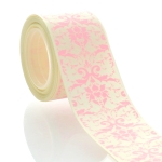 1.5" Ivory Pink Damask Grosgrain Ribbon