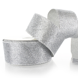 2.5" Wired Glitter Ribbon