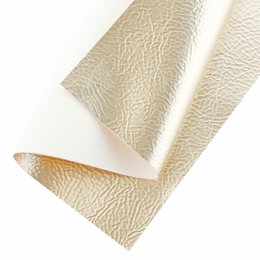 High Gloss Vinyl Textured Faux Leather Sheets Metallic Gold
