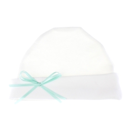 Fold-Up Cotton Beanie Hat w/ Bow