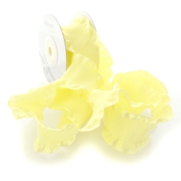 Soft Yellow Satin Double Ruffle Ribbon